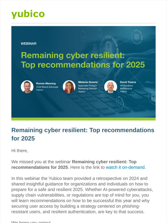 [Replay] Remaining cyber resilient: Top recommendations for 2025