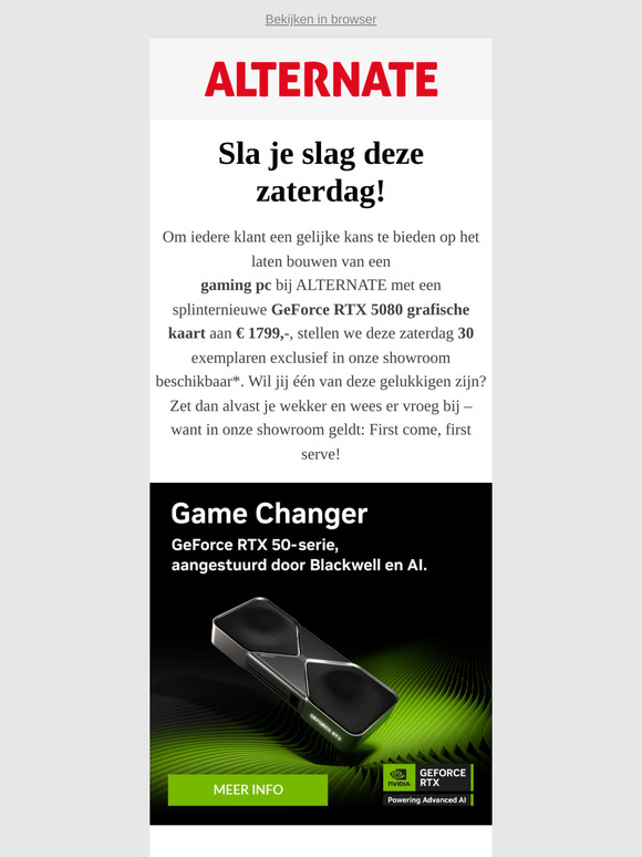 RTX 5080: Sla je slag deze zaterdag