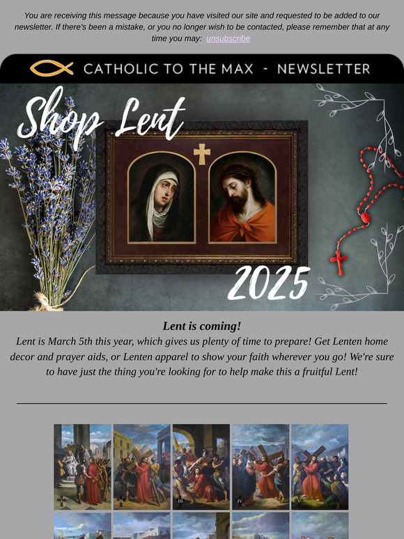 Prepare for Lent early this year!
