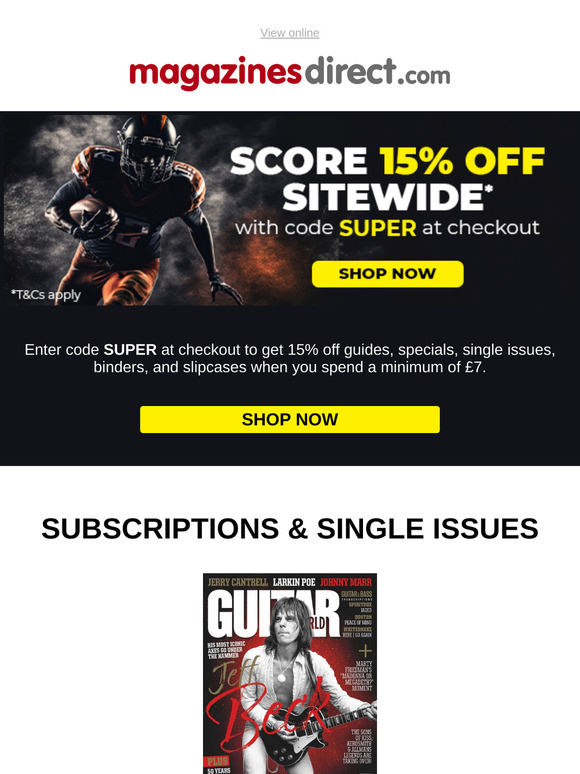🏈 Score 15% off sitewide