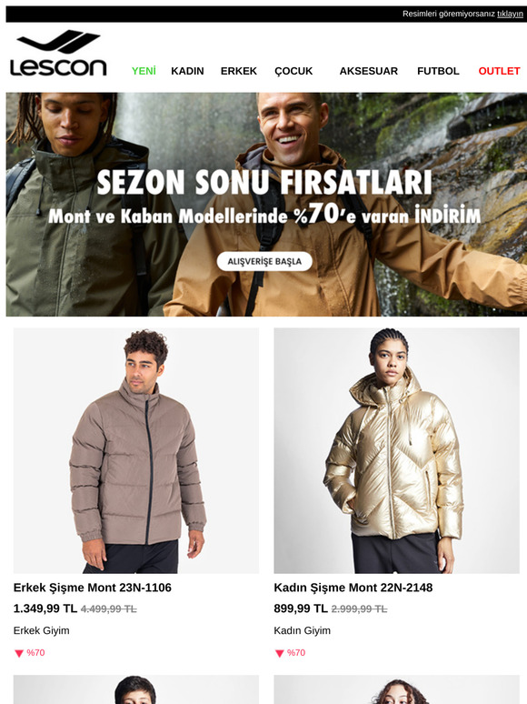 Mont ve Kaban Modellerinde %70'e Varan İndirim!