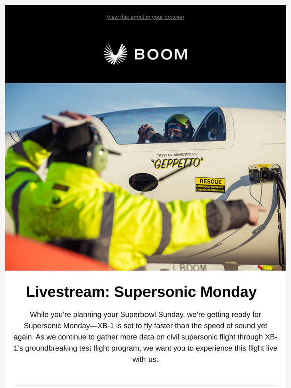 Watch Monday: Livestream of XB-1’s Second Supersonic Flight