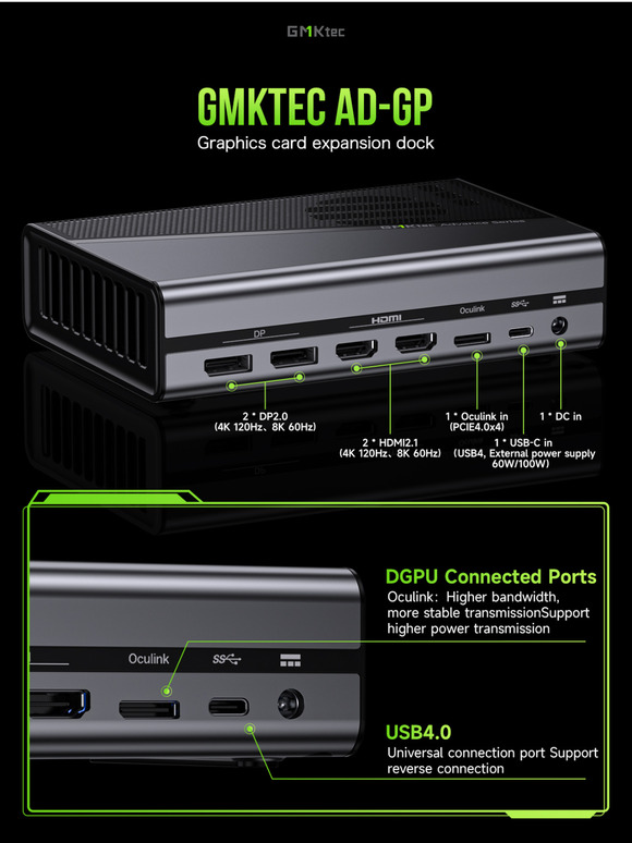 🚀New Arrival: GMKtec AD-GP1 eGPU Docking Station!