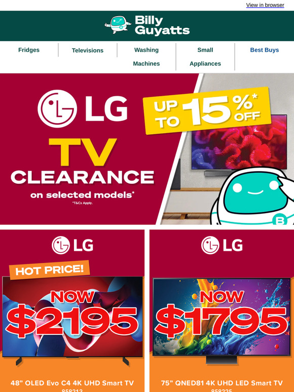 MASSIVE LG TV Clearance!🔥 Up to 15% Off Selected Models!*