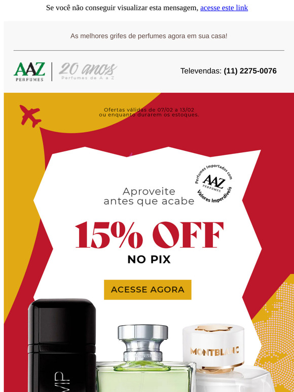 Seu Importado Favorito com 15% OFF no PIX! ⏳ Aproveite, é por tempo limitado.