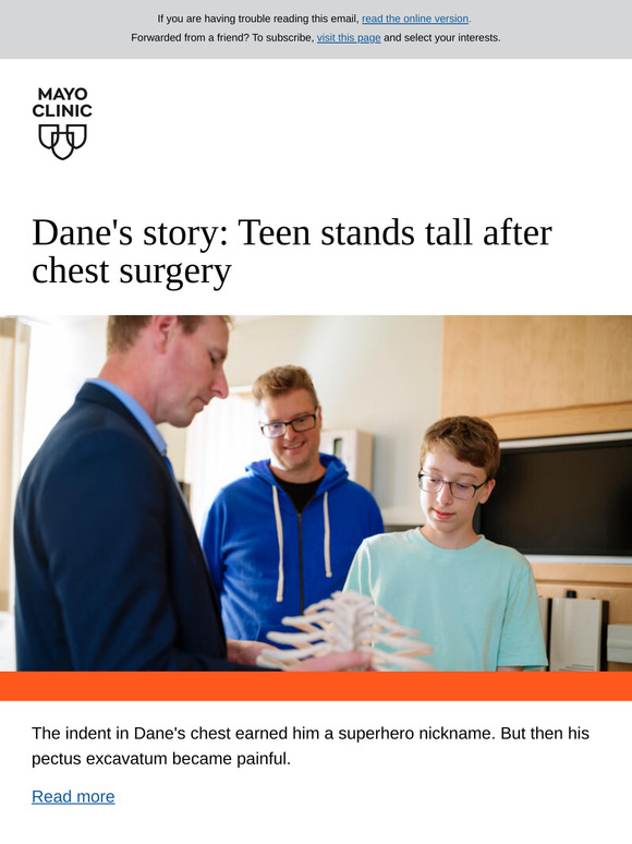 A teen stands tall after chest surgery