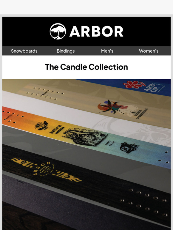 The Candle Collection from Arbor Snowboarding