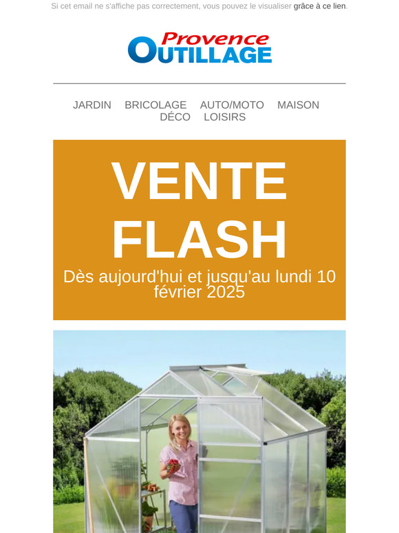 Vente Flash Provence Outillage du 07/02/2025