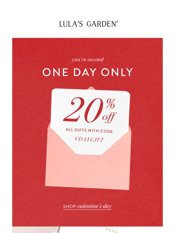 Limited Time Offer - 20% Off Valentine's Day Gifts 💕