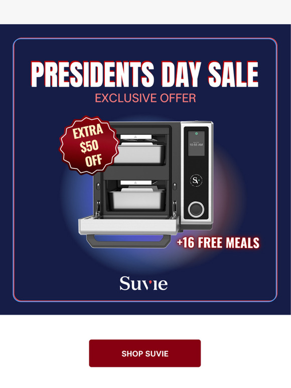 Extra $50 OFF + 16 FREE Meals for Presidents Day