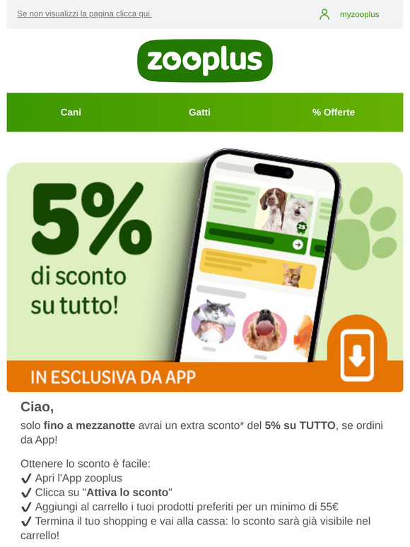 Ultime ore: 5% di SCONTO extra su TUTTO!