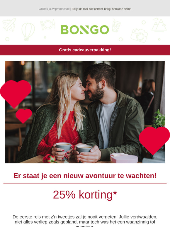 25% op je volgende avontuur