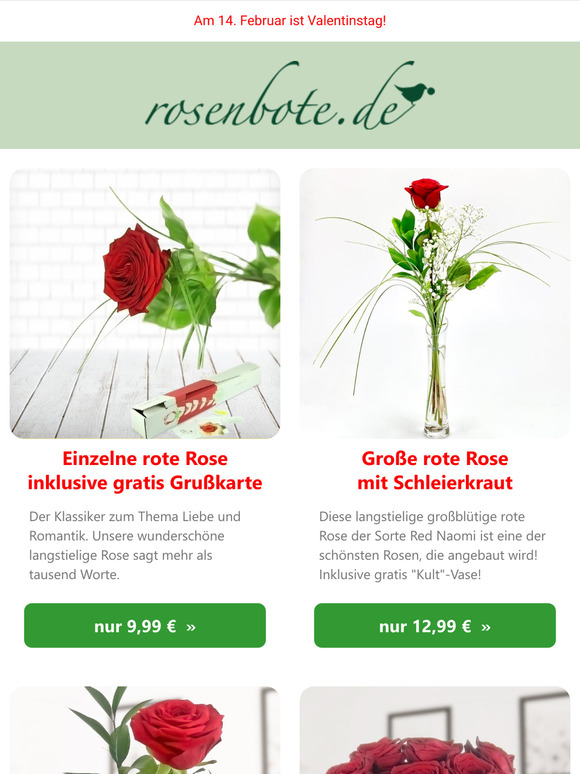 💖 Am 14. Februar ist Valentinstag - Jetzt Rosen bestellen!