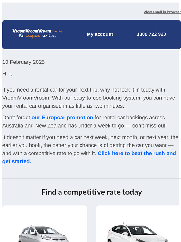 Don’t miss out on a discount deal from Europcar!