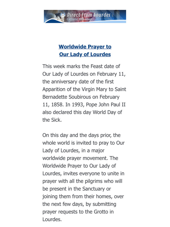 🙏 Worldwide Prayer - Feast Our Lady of Lourdes