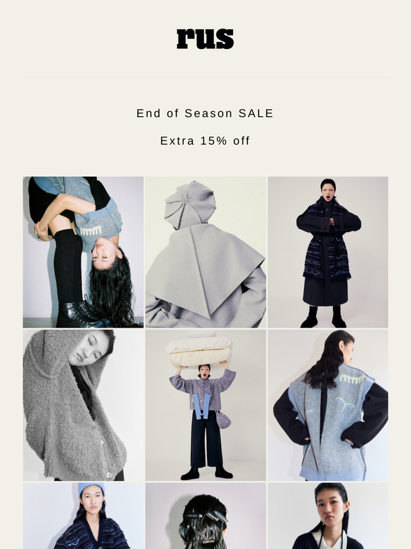 End of Season Sale — extra 15% off the WINTER SALE
