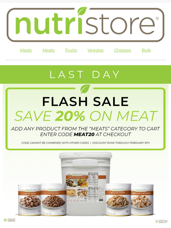 🚨 LAST DAY - 20% Off All Meats 🚨
