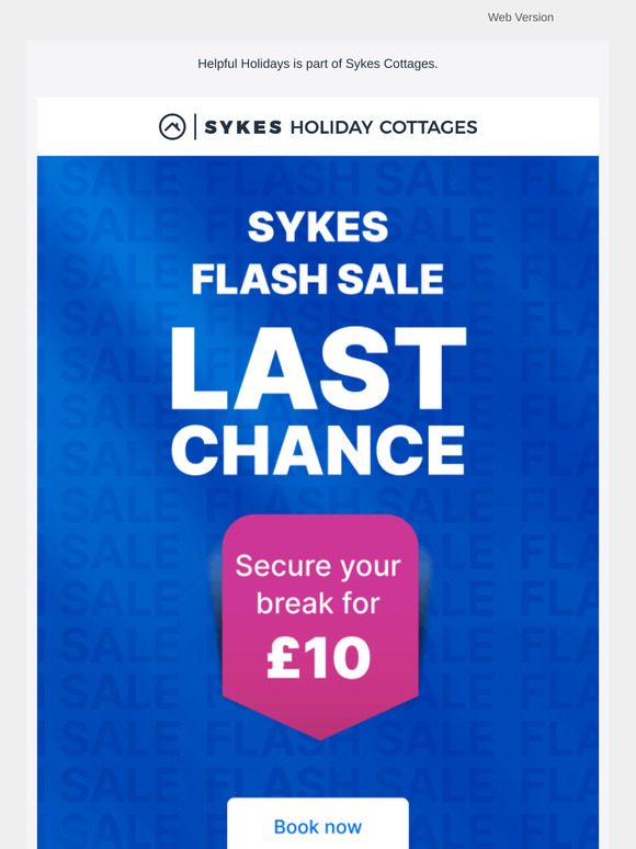 ENDS TOMORROW - Sykes Flash Sale ⏰