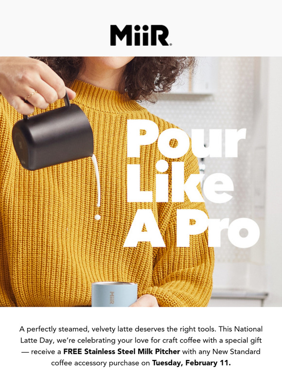 Free milk pitcher with any purchase