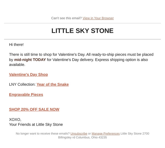 LAST DAY: Valentine’s gifts on time