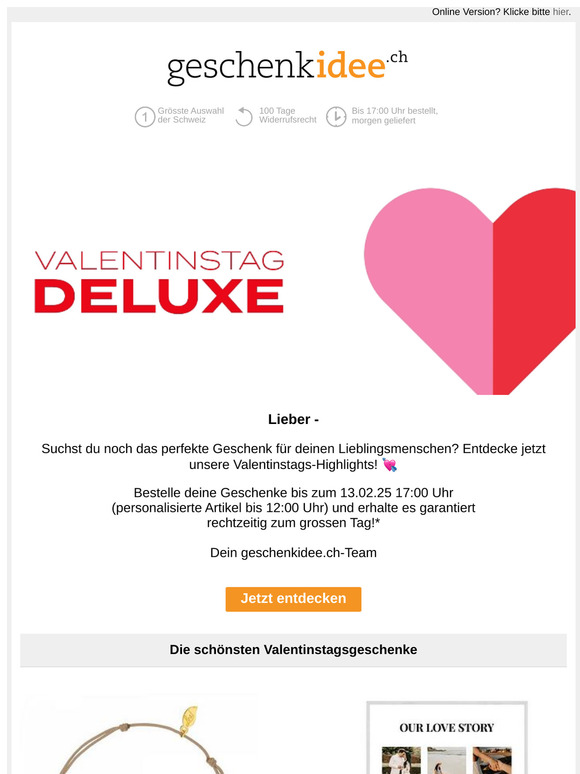 ❤️Erhalte dein Geschenk pünktlich zum Valentinstag!