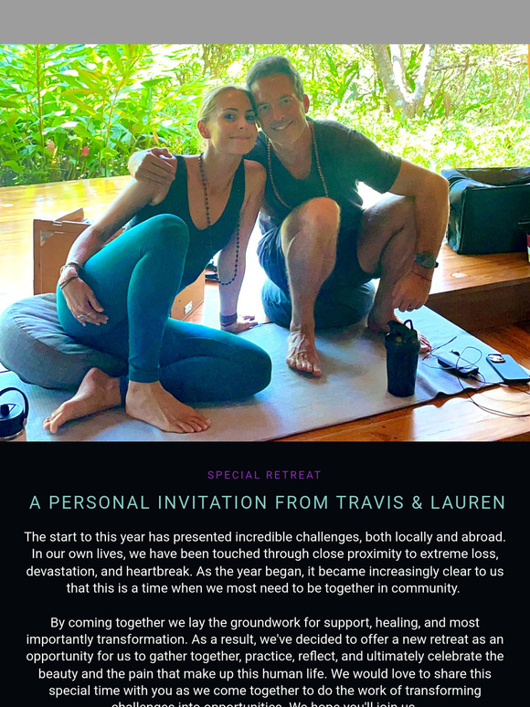 A Special In-Person Retreat Invitation from Travis & Lauren