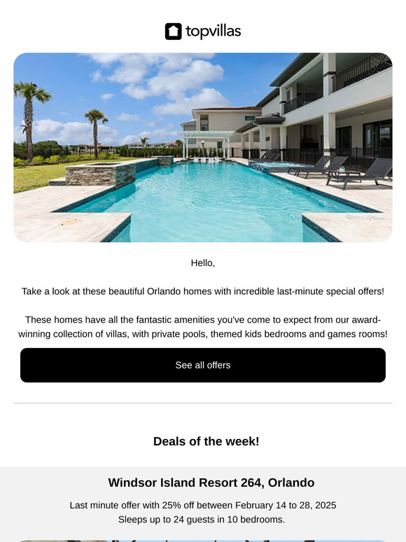 Last Minute Deals - 25% off this incredible Orlando home