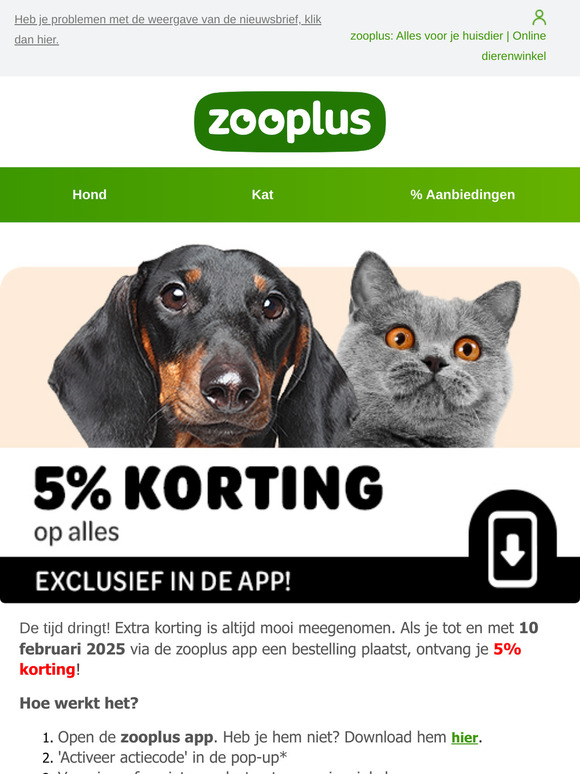 🔔 Laatste kans: ontvang 5% korting in de app! 📱