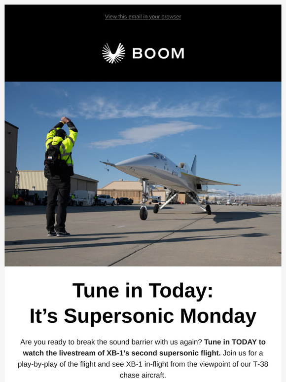 TODAY: Livestream of XB-1’s Second Supersonic Flight