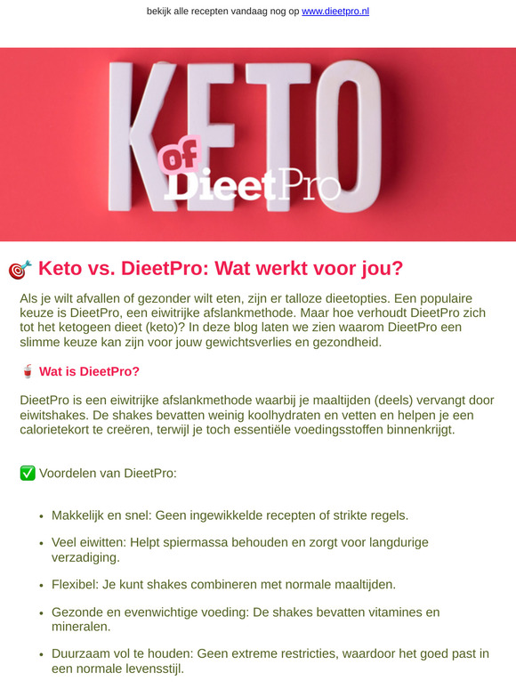 🎯 Keto of DieetPro? Wat werkt voor jou?