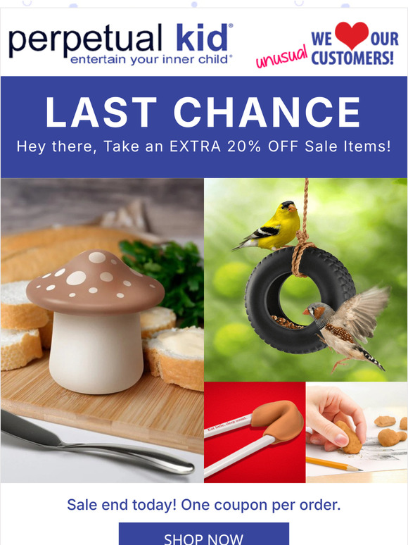 ⏰ Last Day! Take an EXTRA 20% OFF Sale items! ⏰