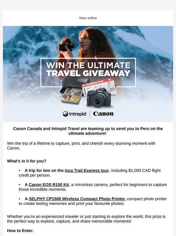 Your Chance to Win the Ultimate Adventure with Canon Canada & Intrepid Travel!