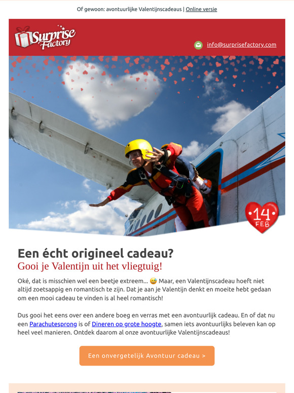 Gooi je Valentijn uit het vliegtuig 😍