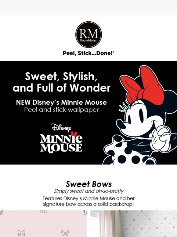 Bring on the Bows! Disney Minnie Mouse Peel & Stick Wallpaper