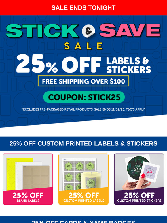 25% Off Sale - Ends Tonight