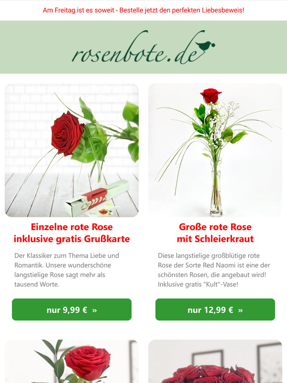 💖 Nur noch 3 Tage bis Valentinstag – Jetzt bei Rosenbote bestellen!