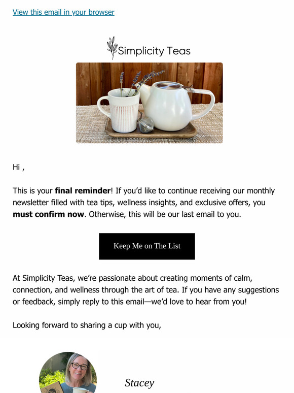 [Action Required] May We Pour You Another Cup?