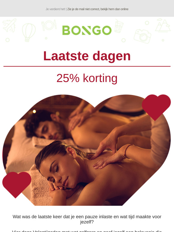25% korting om jezelf te verwennen