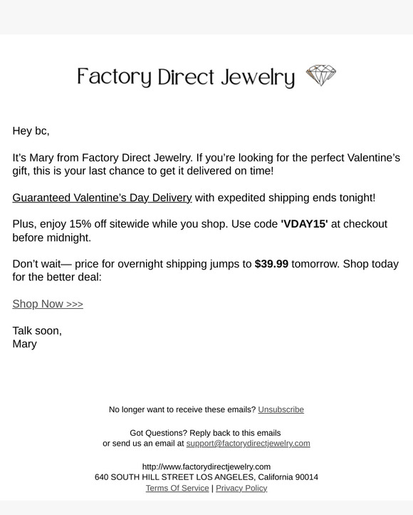 Last Chance! Guaranteed Valentine’s Delivery Ends Tonight 💝