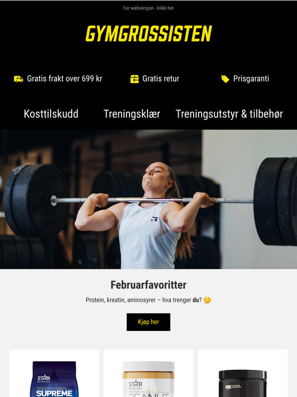 Rabatt på protein & kreatin! Februar er ladet med gull 💪