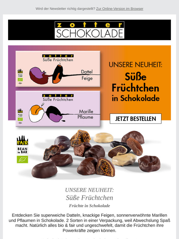 NEU: Süße Früchtchen in Schokolade 🤩