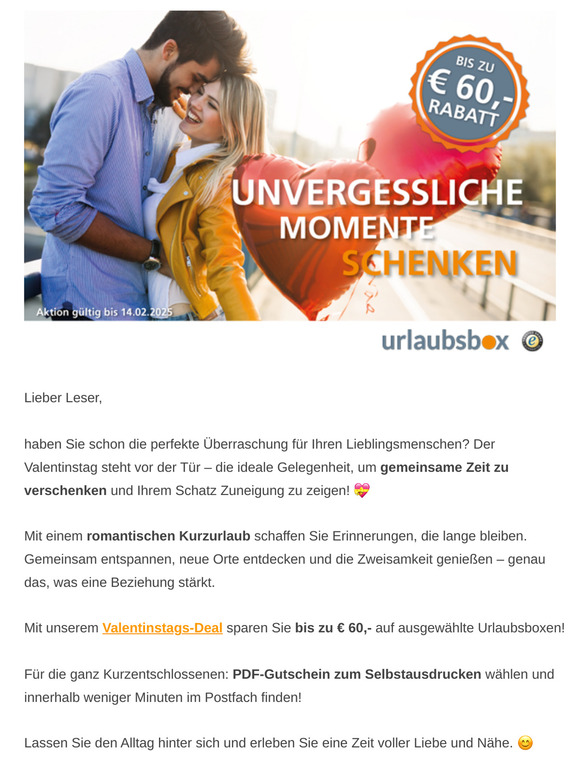 💕 Bald ist Valentinstag – Zeit für unvergessliche Momente! 💕