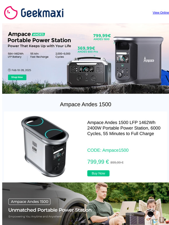 ⚡ Ampace Andes Launch Event – Get 50€ OFF Now! 🚀