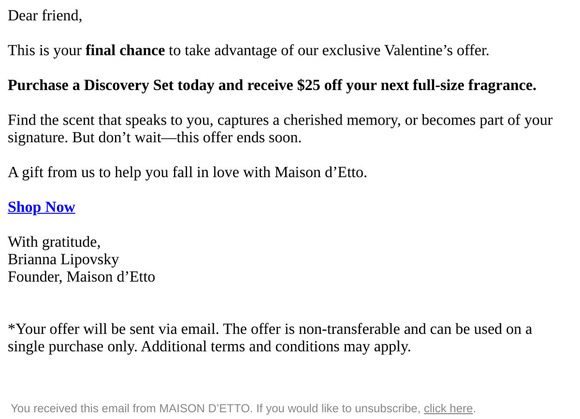 Last Chance: Fall in Love with Your Signature Scent