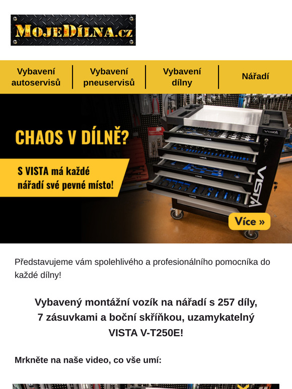 Uspořádejte dílnu s vybaveným vozíkem VISTA jen za 11 998 Kč! 🛠️