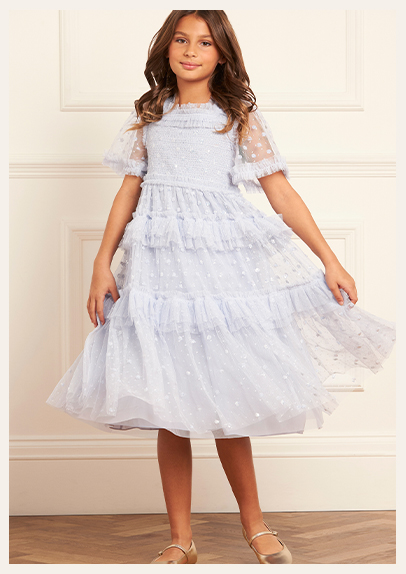 Polka Dot Smocked Kids Dress