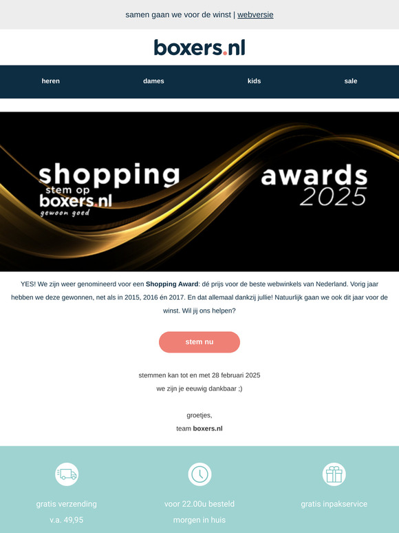 stem jij op ons tijdens de Shopping Awards? 🏆