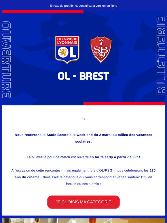 [OL - Brest] Ouverture de la billetterie 🔴🔵