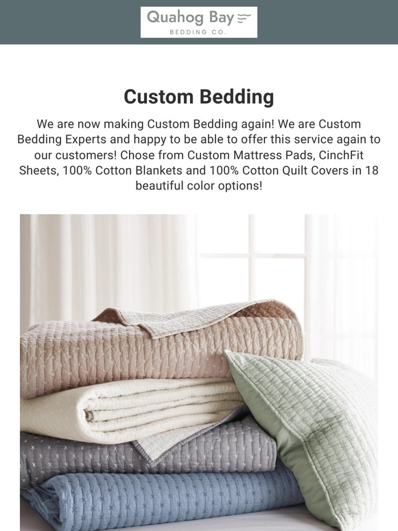 🌼  Custom Bedding is Back! New! Fitted Flat Sheets & More! 🌼