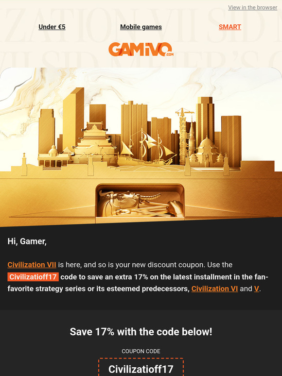 💸 17% off Civilization VII and other great games. Feed your library with something delicious 😋